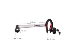 Braccio / supporto per telaio bici per portabici da gancio traino, lungo, lunghezza 24 cm - pezzo di