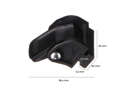 Fibbia in plastica per cinturino di fissaggio del portabici BIKE 2 / 3 / 4, nera - pezzo di ricambio