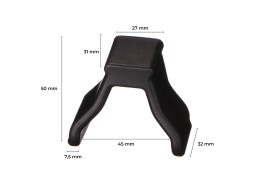 Tappo in plastica per la slitta del portabici E-BIKE 2, nero - pezzo di ricambio