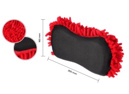 Spugna per lavaggio auto CAR DETAILING WASH 1, 24 x 12,5 x 6 cm, nero-rosso