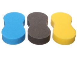 Spugna per lavaggio auto CAR DETAILING WASH 3, 3 pezzi, blu, nero, giallo