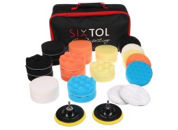 Set di tamponi/spugne lucidanti con supporto per pulizia auto CAR DETAILING PAD 30, 30 pz