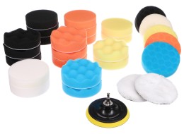 Set di tamponi/spugne lucidanti con supporto per pulizia auto CAR DETAILING PAD 30, 30 pz