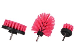 Set di spazzole per trapano per la pulizia dell'auto CAR DETAILING DRILL BRUSH PINK 3, 3 pz
