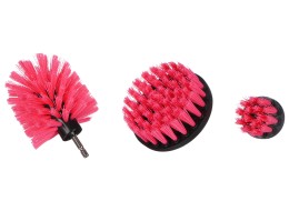 Set di spazzole per trapano per la pulizia dell'auto CAR DETAILING DRILL BRUSH PINK 3, 3 pz