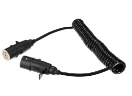 Cavo a spirale di collegamento 7 pin tipo S TRAILER CABLE 10, spina in plastica, 24V, 3,5m