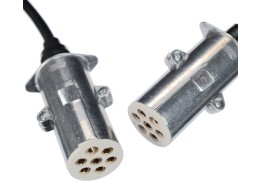 Cavo a spirale di collegamento 7 pin tipo S TRAILER CABLE 12, spina metallica, 24V, 3,5m