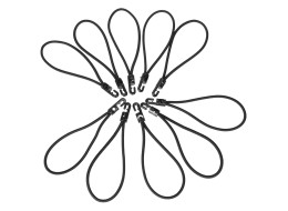 Set di elastici con gancio in plastica CARGO CORD SET 2, 20 cm, 10 pz