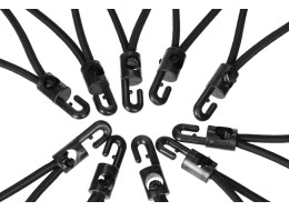 Set di elastici con gancio in plastica CARGO CORD SET 2, 20 cm, 10 pz