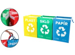 Borse per raccolta differenziata SORT EASY 3 BASIC, 30x30x40 cm, 3 x 36 l, 3 pz