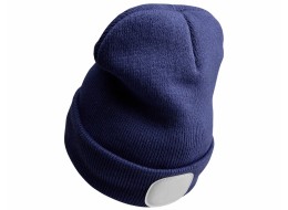 Cappello con torcia frontale 180 lm, ricaricabile, USB, taglia universale, cotone/PE, blu