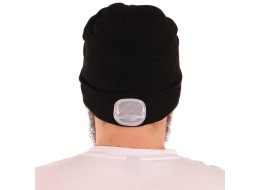 Berretto con torcia frontale 180 lm, ricaricabile, USB, taglia unica, cotone/PE, nero