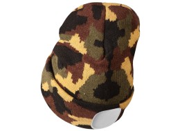 Cappello con lampada frontale 180 lm, ricaricabile, USB, taglia unica, cotone/PE, mimetico