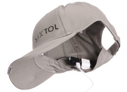 Cappellino con visiera con luce LED B-CAP 25lm, ricaricabile, USB, taglia unica, grigio