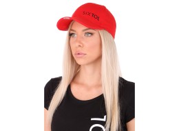Cappellino con visiera con luce LED B-CAP 25lm, ricaricabile, USB, taglia unica, rosso