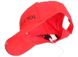 Cappellino con visiera con luce LED B-CAP 25lm, ricaricabile, USB, taglia unica, rosso