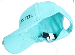 Cappellino con visiera con luce LED B-CAP 25lm, ricaricabile, USB, taglia unica, turchese