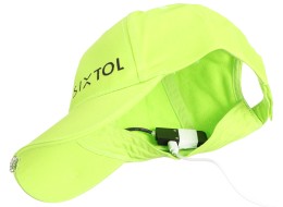 Cappellino con visiera e luce LED B-CAP 25 lm, ricaricabile, USB, taglia unica, verde fluorescente