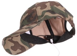 Cappellino con visiera e luce LED B-CAP 25lm, ricaricabile, USB, taglia unica, mimetico