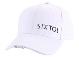 Cappellino con visiera e luce LED B-CAP 25lm, ricaricabile, USB, taglia unica, bianco