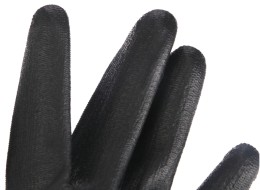 Guanti da lavoro in poliestere parzialmente rivestiti in PU GLOVE PE-PU 11, neri, taglia 11\