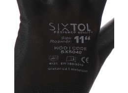 Guanti da lavoro in poliestere parzialmente rivestiti in PU GLOVE PE-PU 11, neri, taglia 11\
