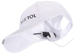 Cappellino con visiera e luce LED B-CAP 25lm, ricaricabile, USB, taglia unica, bianco