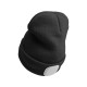 Berretto con torcia frontale 180 lm, ricaricabile, USB, taglia unica, cotone/PE, nero
