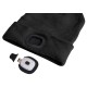 Berretto con torcia frontale 180 lm, ricaricabile, USB, taglia unica, cotone/PE, nero