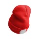 Berretto con torcia frontale 180 lm, ricaricabile, USB, taglia unica, cotone/PE, rosso