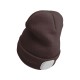 Cappello con lampada frontale 180 lm, ricaricabile, USB, taglia unica, cotone/PE, marrone