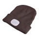 Cappello con lampada frontale 180 lm, ricaricabile, USB, taglia unica, cotone/PE, marrone