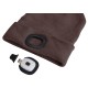 Cappello con lampada frontale 180 lm, ricaricabile, USB, taglia unica, cotone/PE, marrone