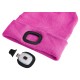 Cappello con lampada frontale 180 lm, ricaricabile, USB, taglia unica, cotone/PE, rosa