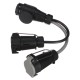 Riduttore cavo spina del gancio di traino TRAILER CABLE 6, da 13 pin a 7 pin N+S, 35 cm