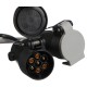 Riduttore cavo spina del gancio di traino TRAILER CABLE 6, da 13 pin a 7 pin N+S, 35 cm