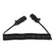 Cavo a spirale di collegamento 7 pin tipo S TRAILER CABLE 10, spina in plastica, 24V, 3,5m
