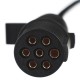 Cavo a spirale di collegamento 7 pin tipo N TRAILER CABLE 11, spina in plastica, 24V, 3,5m