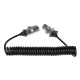 Cavo a spirale di collegamento 7 pin tipo S TRAILER CABLE 12, spina metallica, 24V, 3,5m