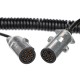 Cavo a spirale 7 poli tipo N TRAILER CABLE 13, spina metallica, 24V, 3,5m