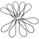 Set di elastici con gancio in plastica CARGO CORD SET 2, 20 cm, 10 pz