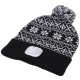 Cappello con lampada frontale 180 lm, ricaricabile, USB, taglia unica, cotone/PE, invernale nero