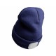 Cappello con torcia frontale 180 lm, ricaricabile, USB, taglia universale, cotone/PE, blu