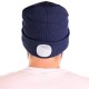 Cappello con torcia frontale 180 lm, ricaricabile, USB, taglia universale, cotone/PE, blu