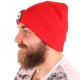 Berretto con torcia frontale 180 lm, ricaricabile, USB, taglia unica, cotone/PE, rosso