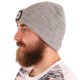 Berretto con torcia frontale 180 lm, ricaricabile, USB, taglia unica, cotone/PE, grigio chiaro