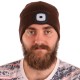 Cappello con lampada frontale 180 lm, ricaricabile, USB, taglia unica, cotone/PE, marrone
