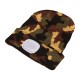 Cappello con lampada frontale 180 lm, ricaricabile, USB, taglia unica, cotone/PE, mimetico