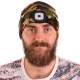 Cappello con lampada frontale 180 lm, ricaricabile, USB, taglia unica, cotone/PE, mimetico