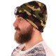Cappello con lampada frontale 180 lm, ricaricabile, USB, taglia unica, cotone/PE, mimetico